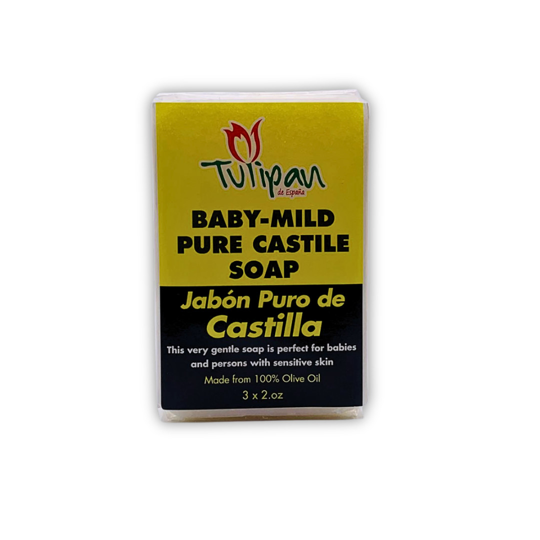 Set of 3 Baby Mild Pure Castile Soaps – Jabon Puro de Castilla 2 oz