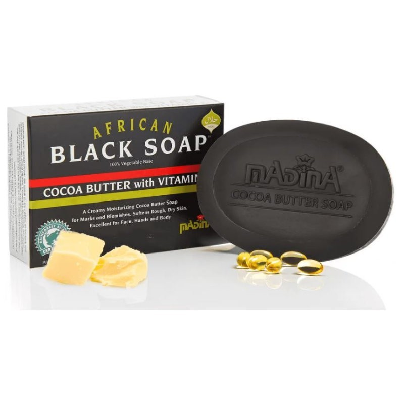 African Black Soap Bars 3.5oz, Shea Butter/Aloe Vera and Cocoa Butter/Vitamin E