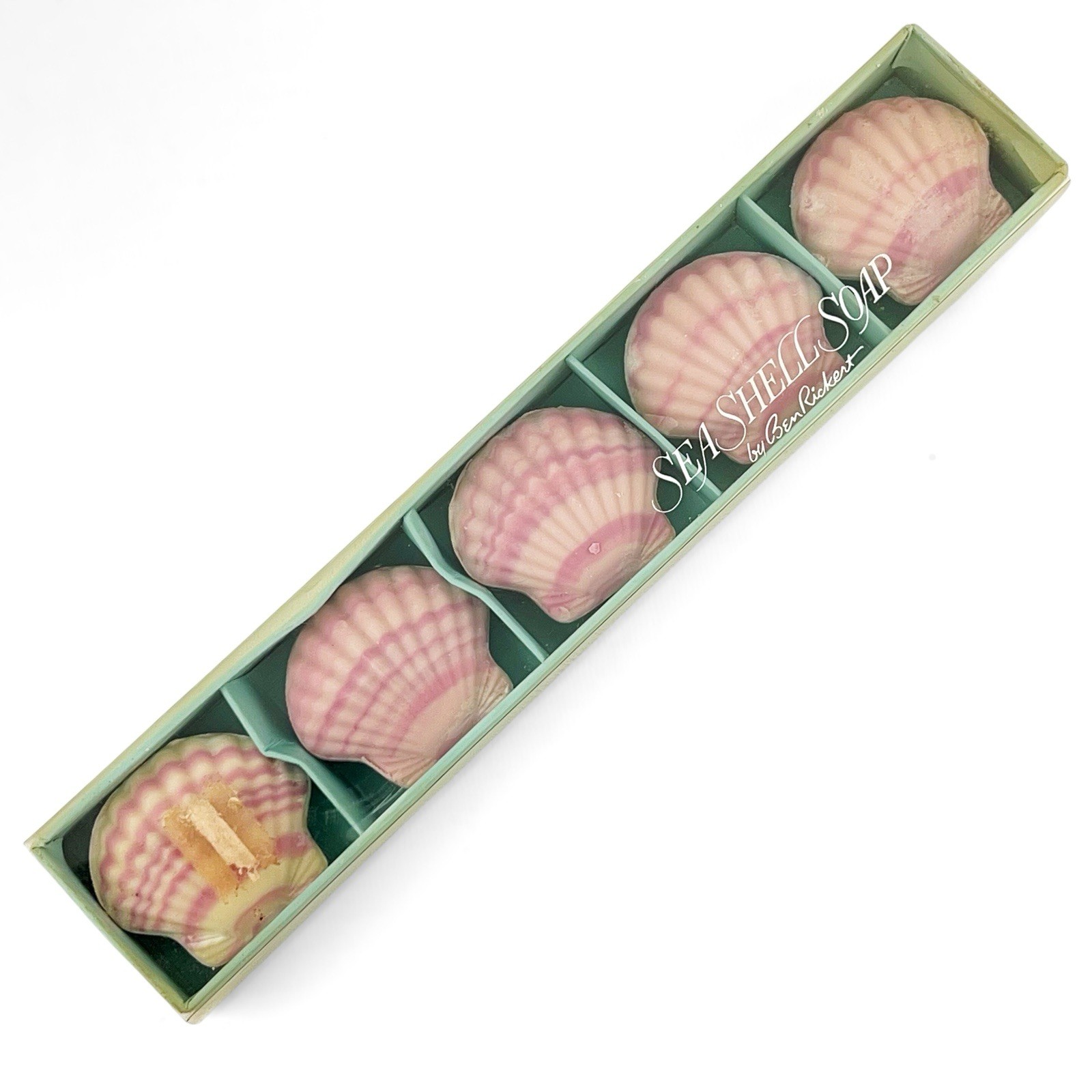 Vtg Sea Shell Soap By Ben Rickert Purple Beach Bathroom Decor Box