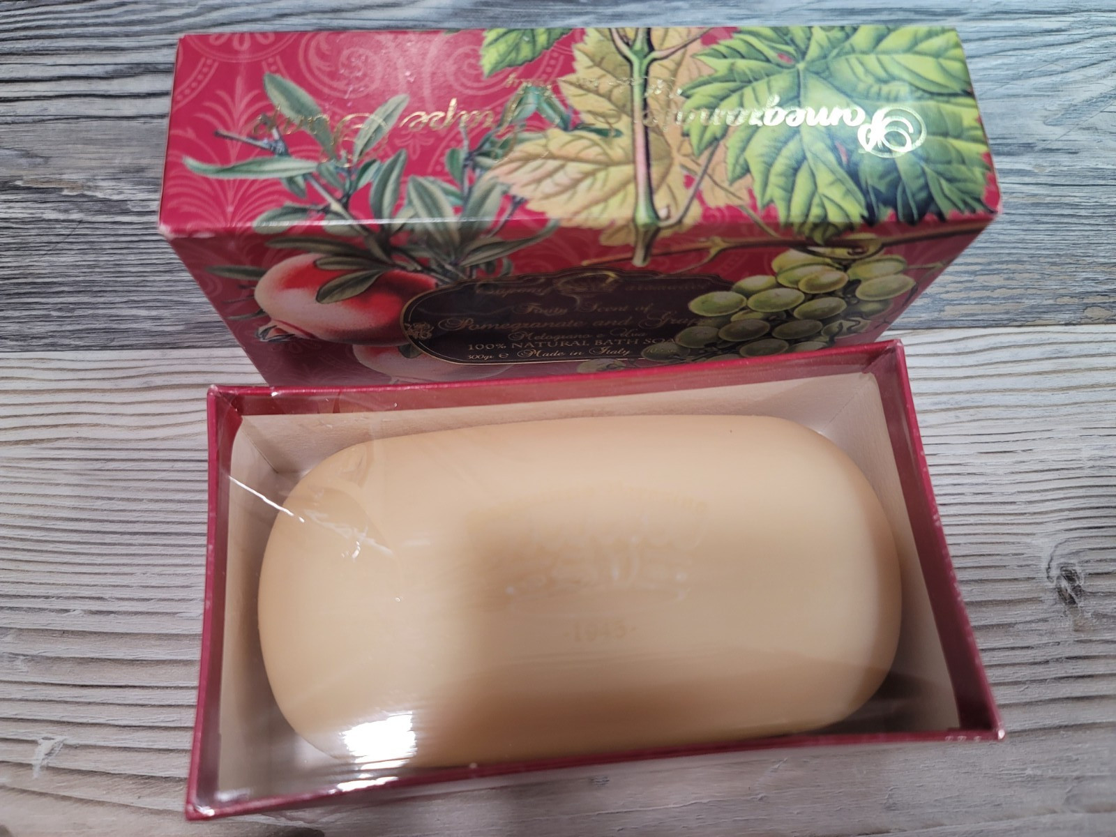 NEW Saponerie Mario Made in Italy bath soap Pomegranate 300g 100% natural
