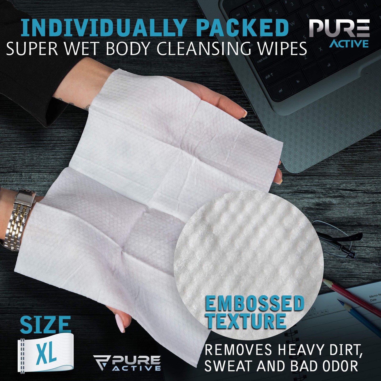 Shower Body Wipes, 40 Individually Wrapped Personal Hygiene Body Wipes for Wo…