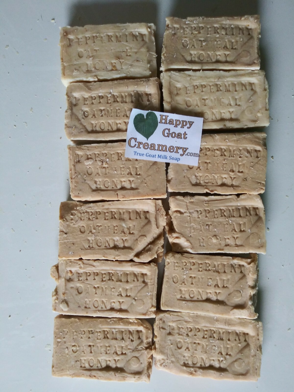 PEPPERMINT OATMEAL & HONEY GOAT MILK SOAP HAPPY GOAT CREAMERY PURE ESSENTIAL OIL