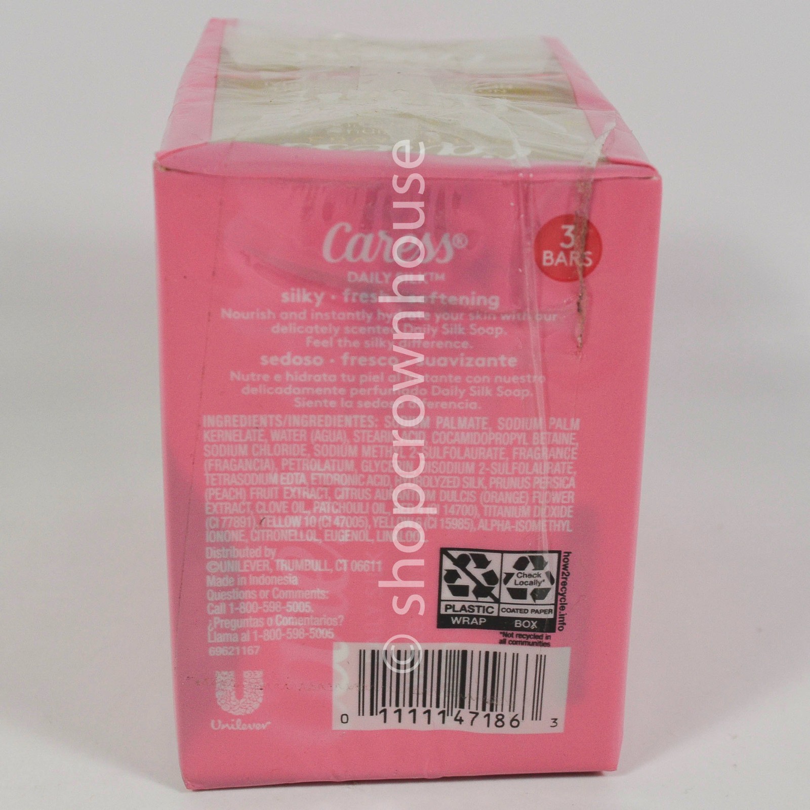 3 bars Caress Daily Silk Moisturizing Bar Soap WHITE PEACH & ORANGE BLOSSOM
