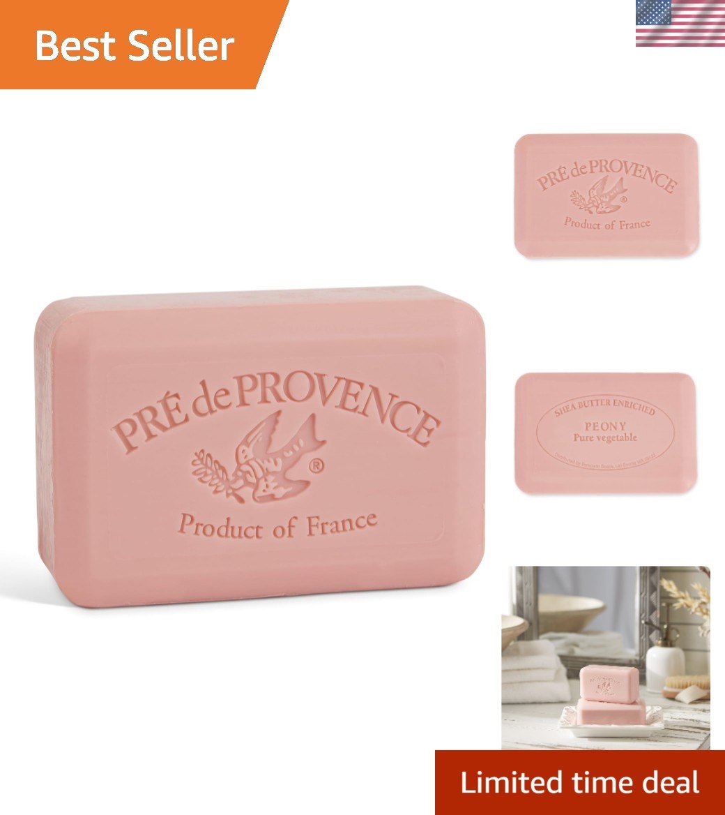 Luxurious Organic Shea Butter Soap Bar, 8.8 oz – Nourishing Peony Fragrance
