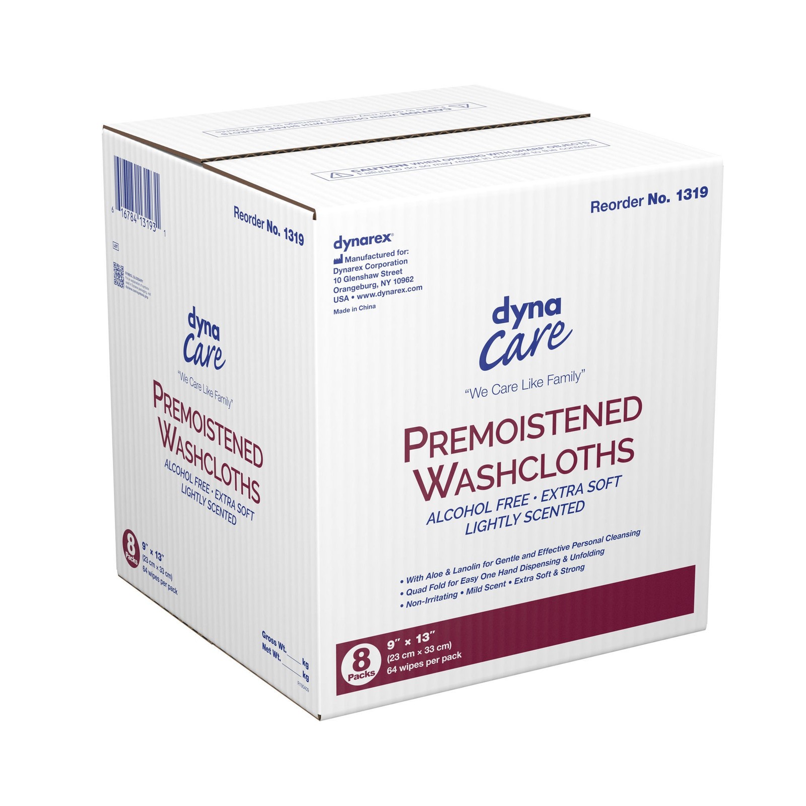 Dynarex Personal Cleansing Wipe 9 x 13″ 1319 1024 Wipes