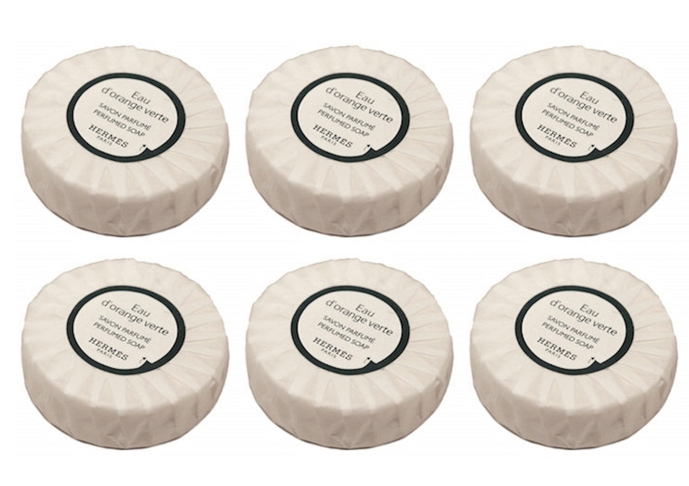 Hermes Eau d’Orange Verte Pleated Soap 50 grams – Set of 6