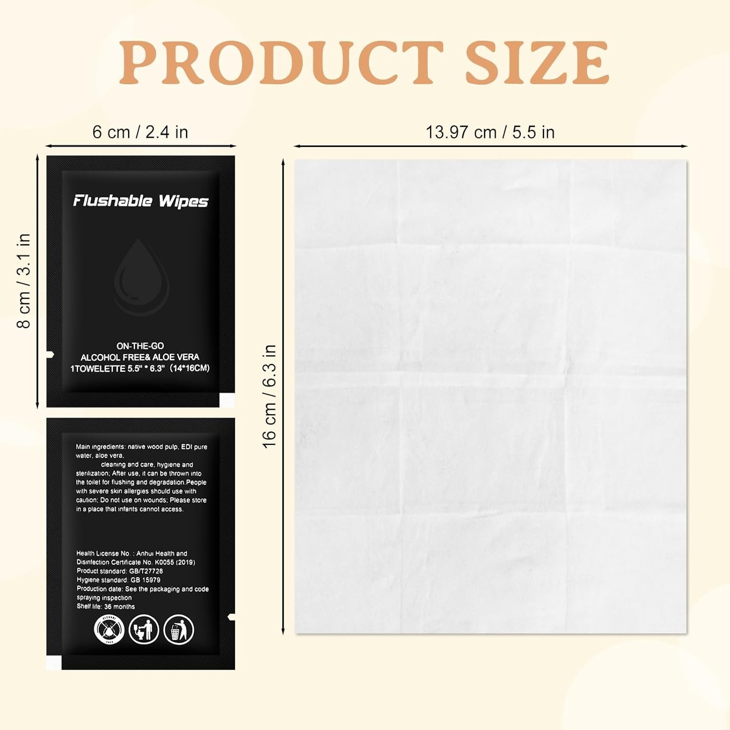 Odor Eliminating Flushable Wipes – Moisturizing Aloe Vera, Perfect for On-the-Go