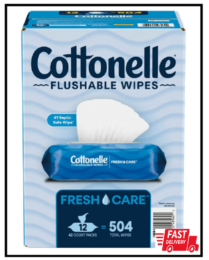 Cottonelle Flushable Wipes (504 ct.) Mega Value Free And Fast Shipping