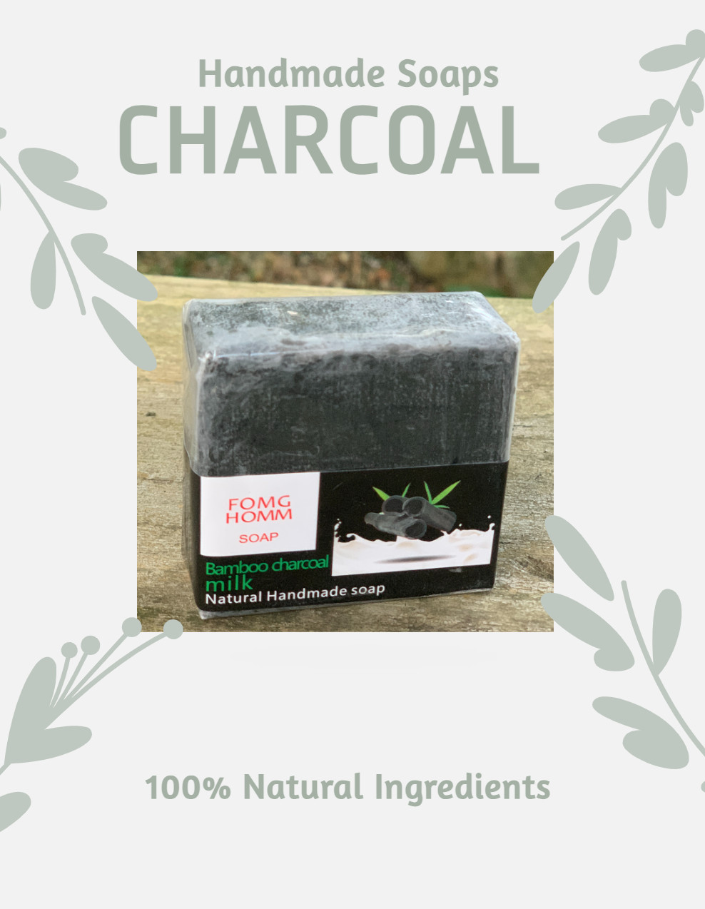 Handmade Bamboo Charcoal Milk Glycerin Soap