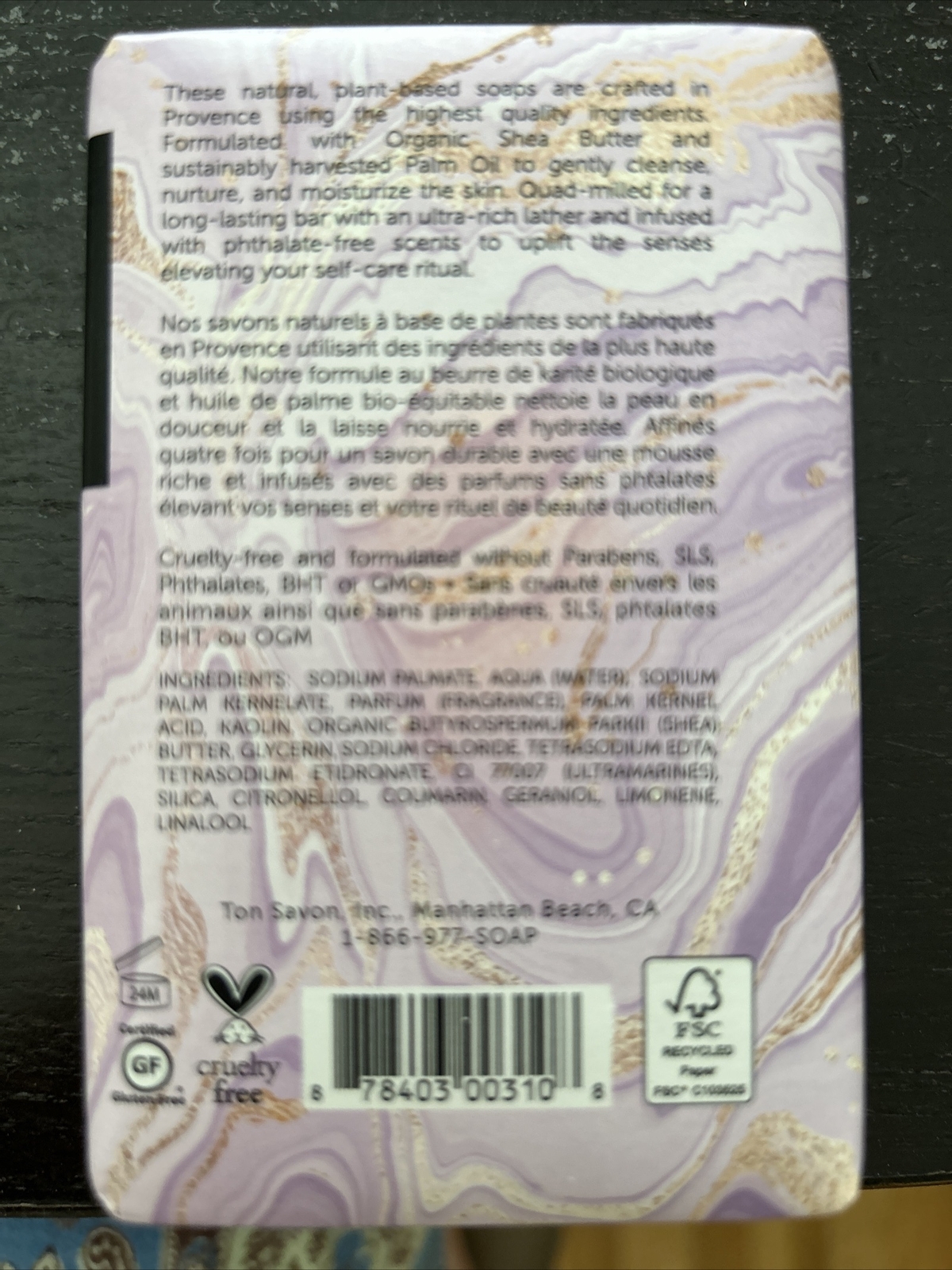Terre à Terre Lavender Soap. Plant-based & Quad-milled Soap.