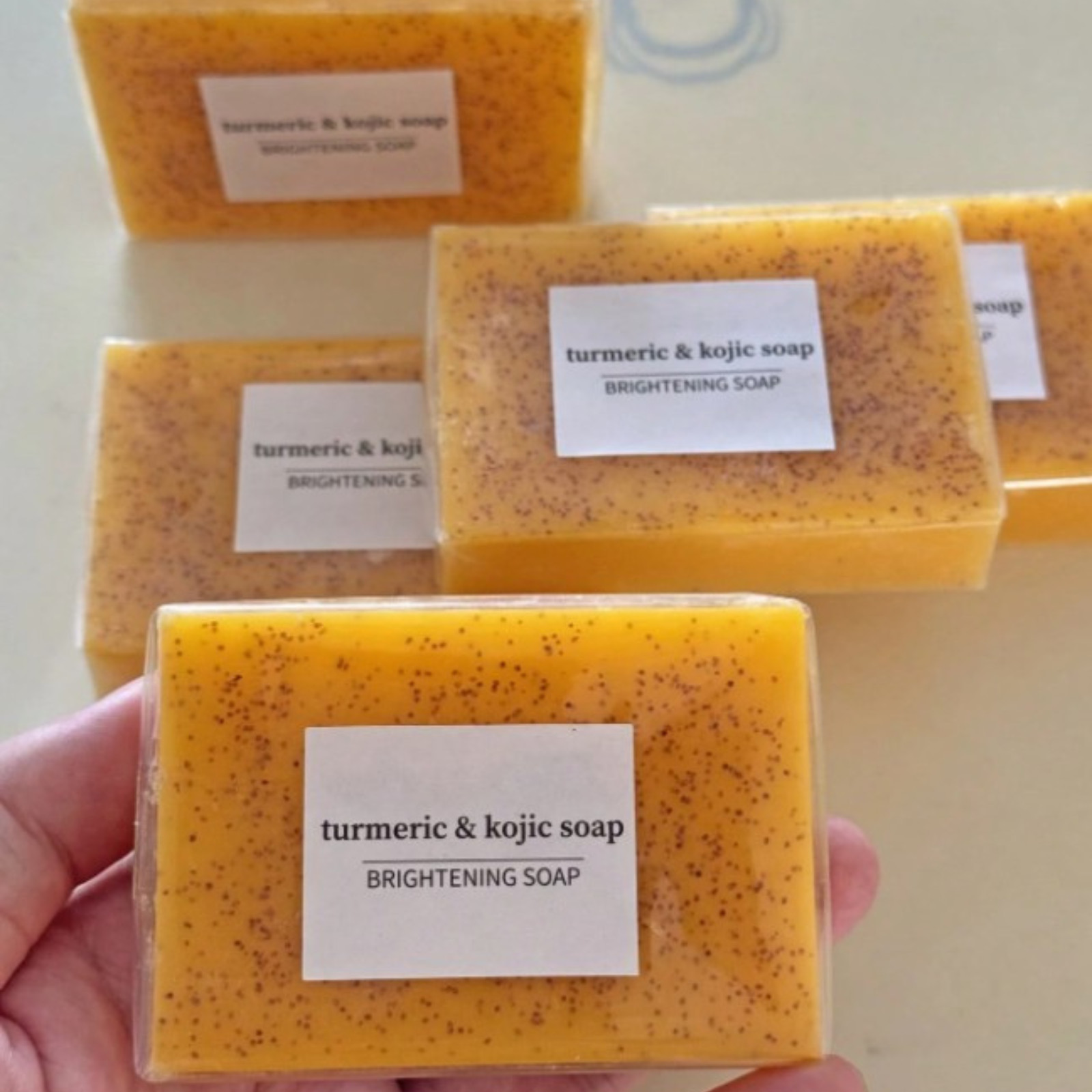 3 Pack Handmade Turmeric Kojic Acid Soap Dark Spot Remover Brightening Face Body