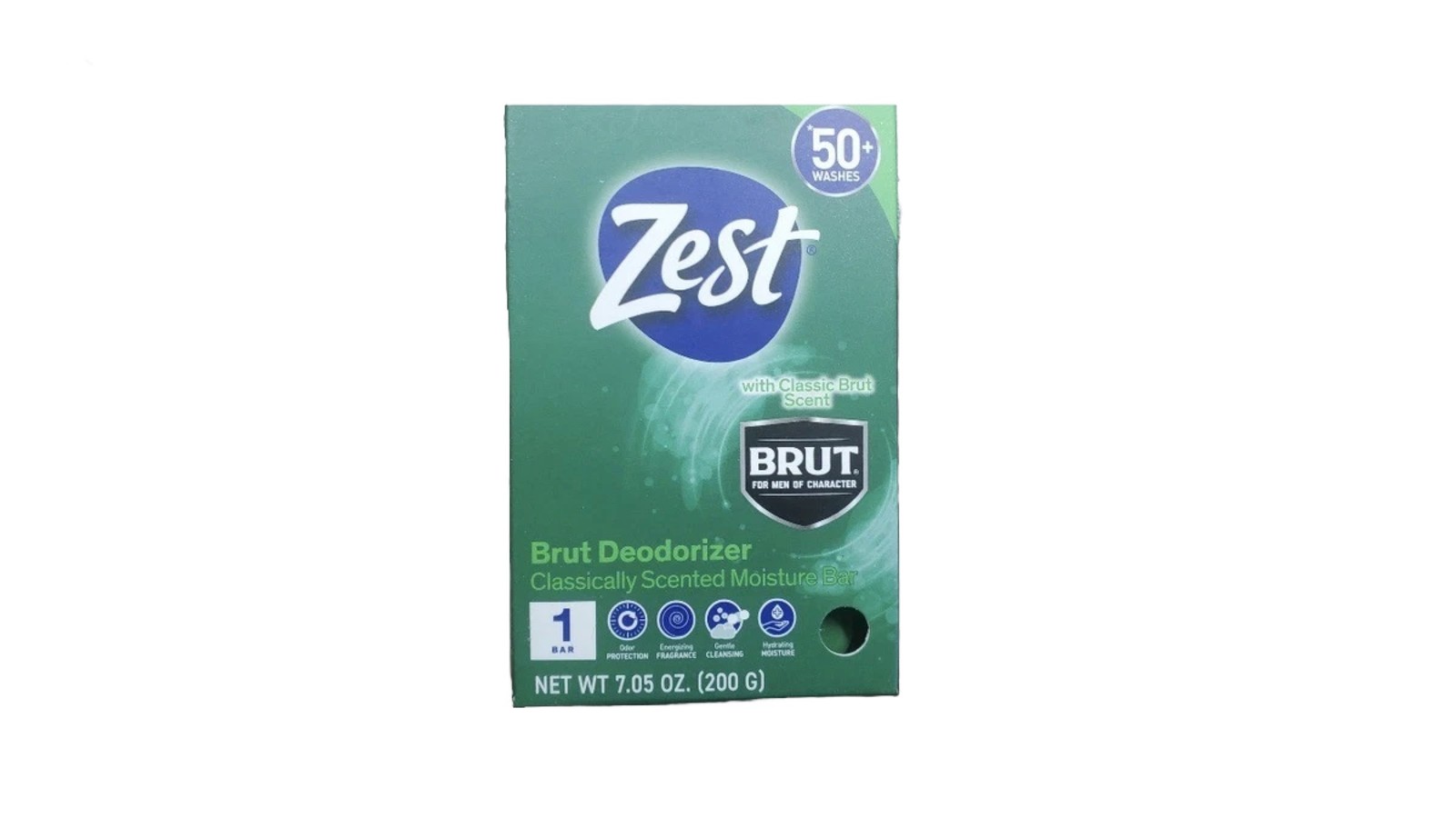 1 Pack Zest BRUT Large Classic Scent Moisture Soap Bars- 7.05 oz. LARGE!