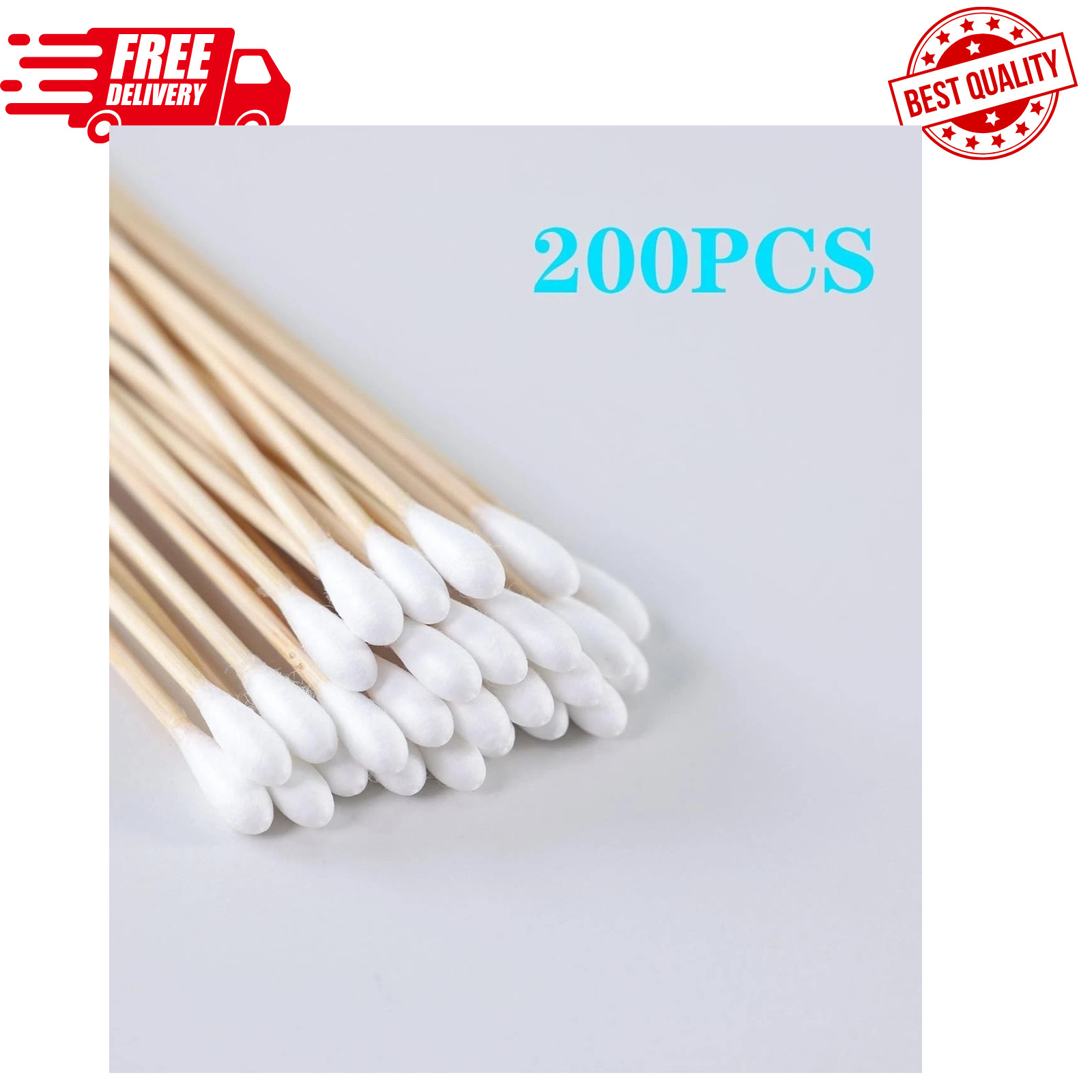 200 Count 6 Inch Long Cotton Swabs with Wooden Handles Cotton Tipped Applicat