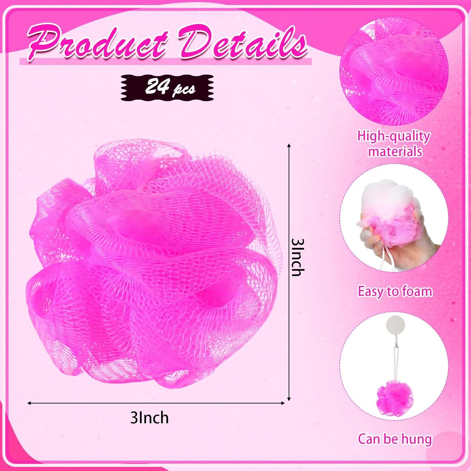 Shellwei 24 Pcs Loofah Sponge Bulk Mini Shower 3 Inch As Picture Shown