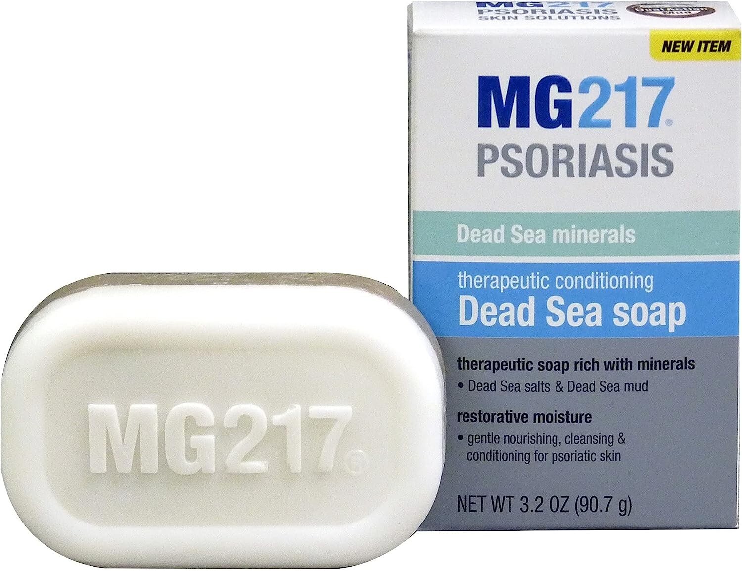 MG217 Psoriasis Dead Sea Exfoliating Bar Soap – Dead Sea Salt, Mud, Aloe Vera
