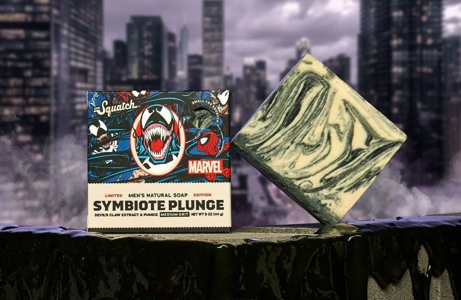 Dr. Squatch Limited Edition Soap Marvel Villains Symbiote Plunge Medium Grit 5oz
