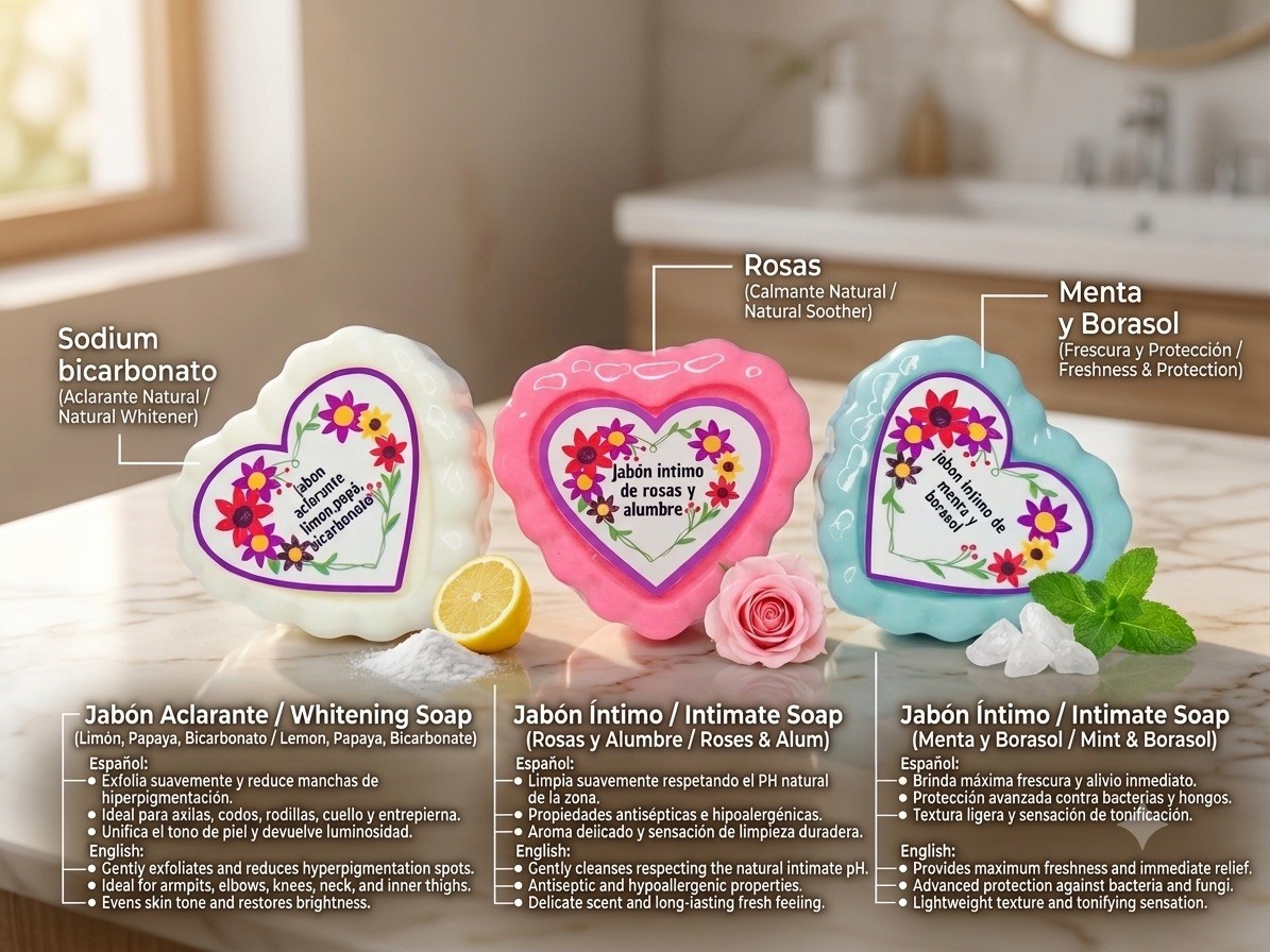 Handmade Natural Intimate & Whitening Soap Set (3 Pcs)