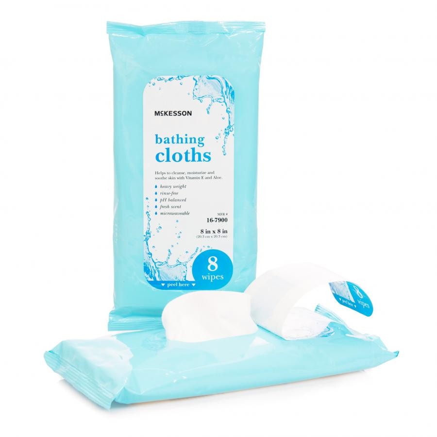 McKesson Bathing Cloths Scented Non-sterile Hypoallergenic Rinse-Free 352 Count