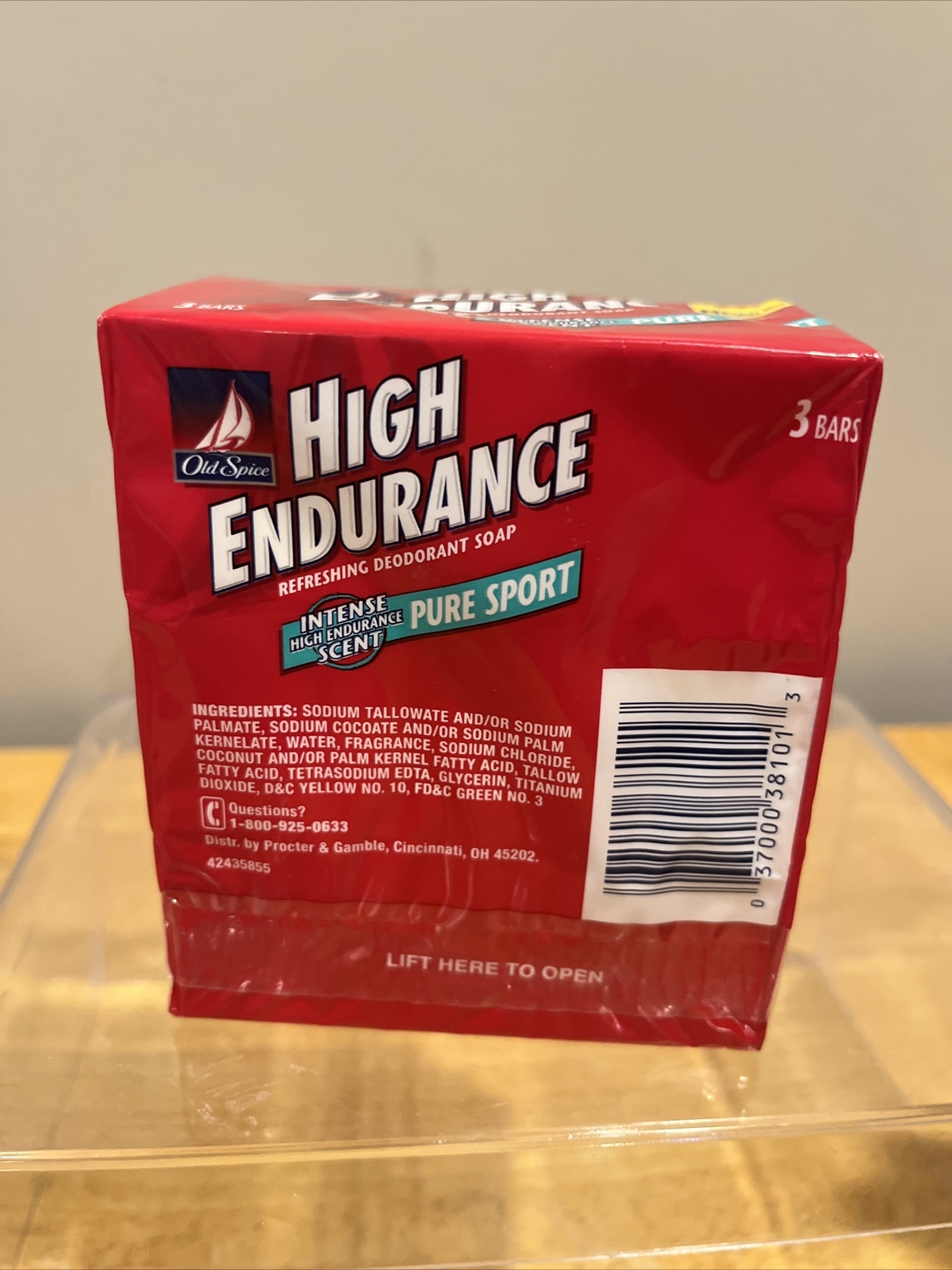 Old Spice PURE SPORT High Endurance Deodorant Bar Soap 3 Bars