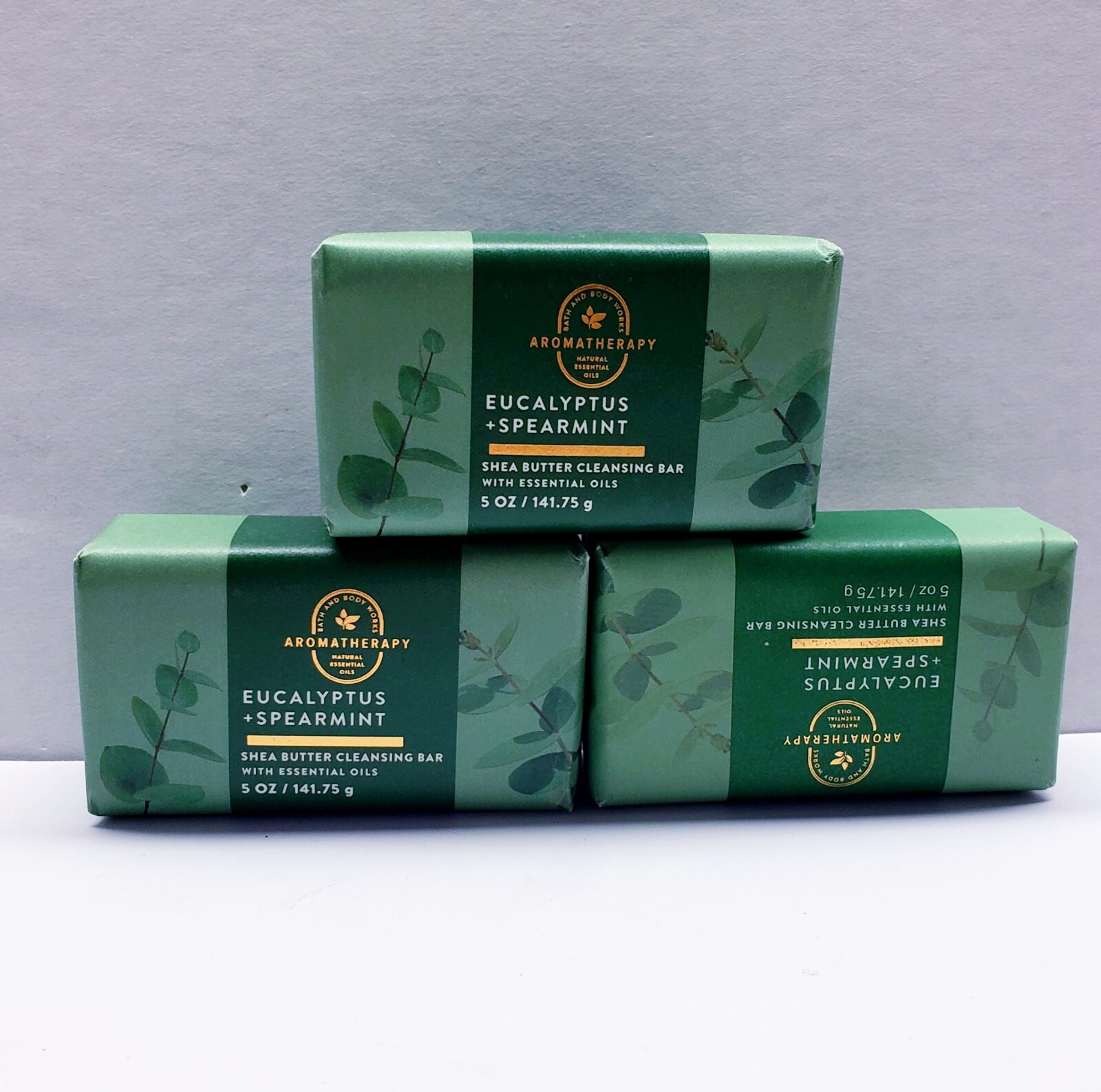 Bath & Body Works EUCALYPTUS SPEARMINT Shea Butter Cleansing Bar, 5 oz (3 pack)