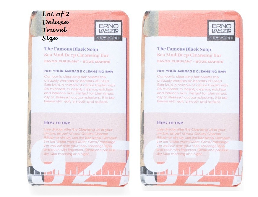 Lot of 2 New Deluxe Travel Size Erno Laszlo Sea Mud Deep Cleansing Bar 1.7 oz x2