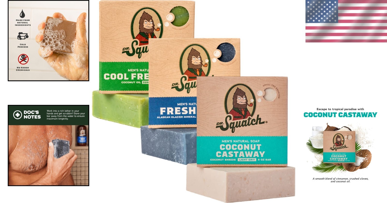 Luxury Natural Men’s Bar Soap – Cold Process with No Harsh Chemicals, 3-Pack