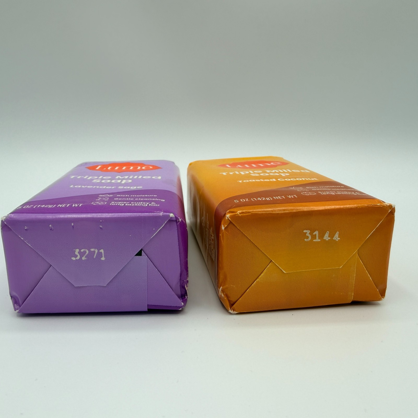 Lume Triple Milled Bar Soap LOT 1 LAVENDER SAGE 1 TOASTED COCONUT 5 oz