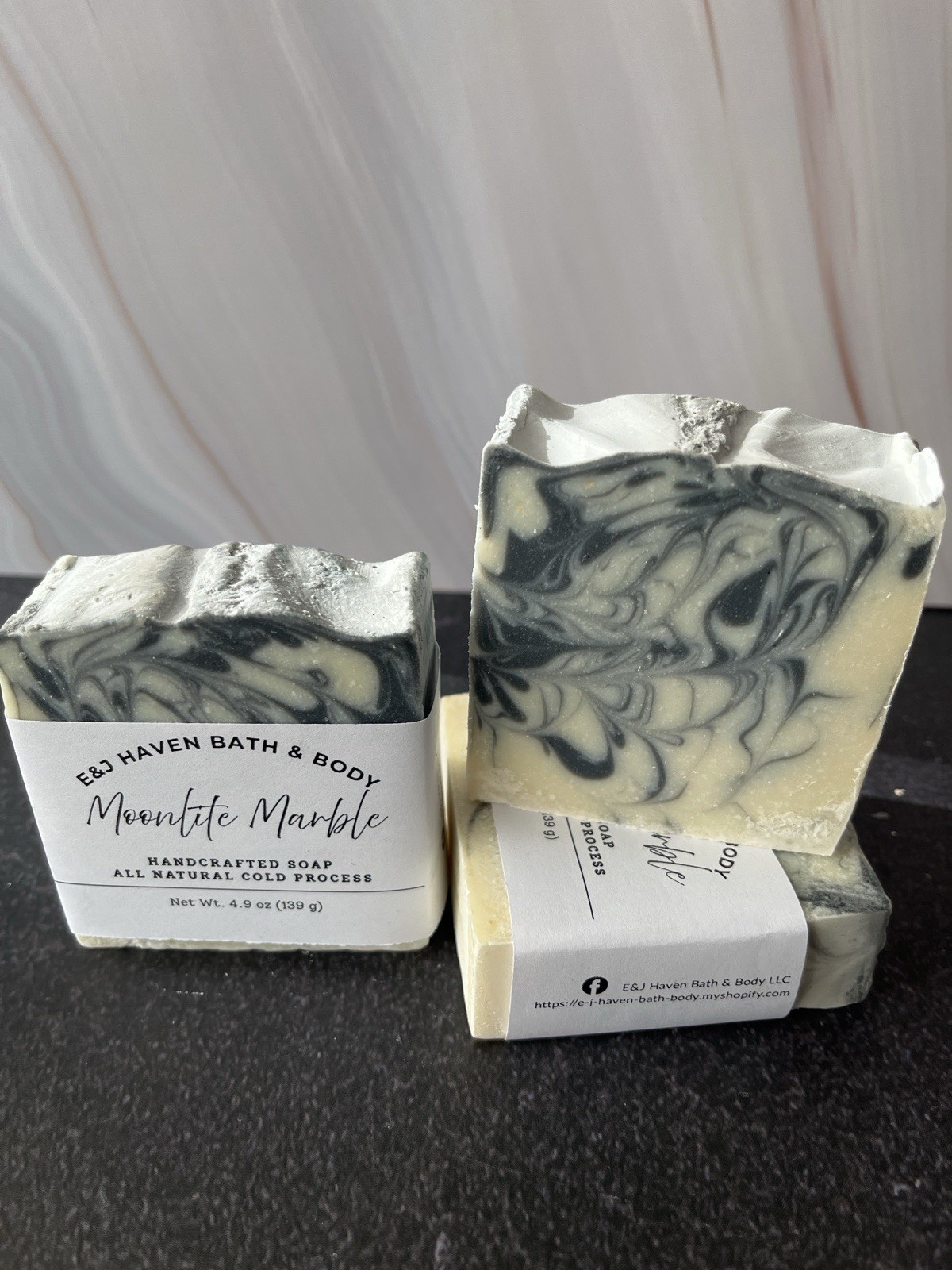 E&J Haven Bath & Body Handcrafted Moonlite Marble Soap Cold Process 4.9 oz