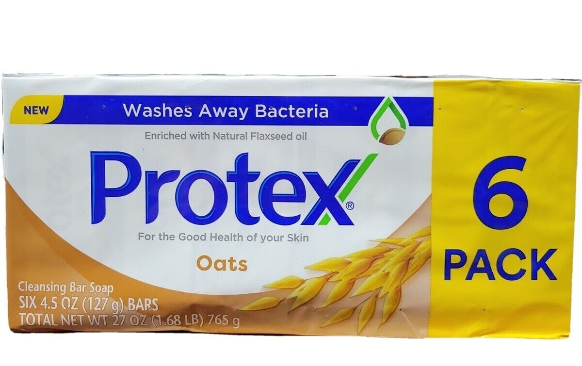 new 6 bars 3.7oz) New PROTEX OATS ANTIBACTERIAL SOAP BAR JABON PROTEX AVENA