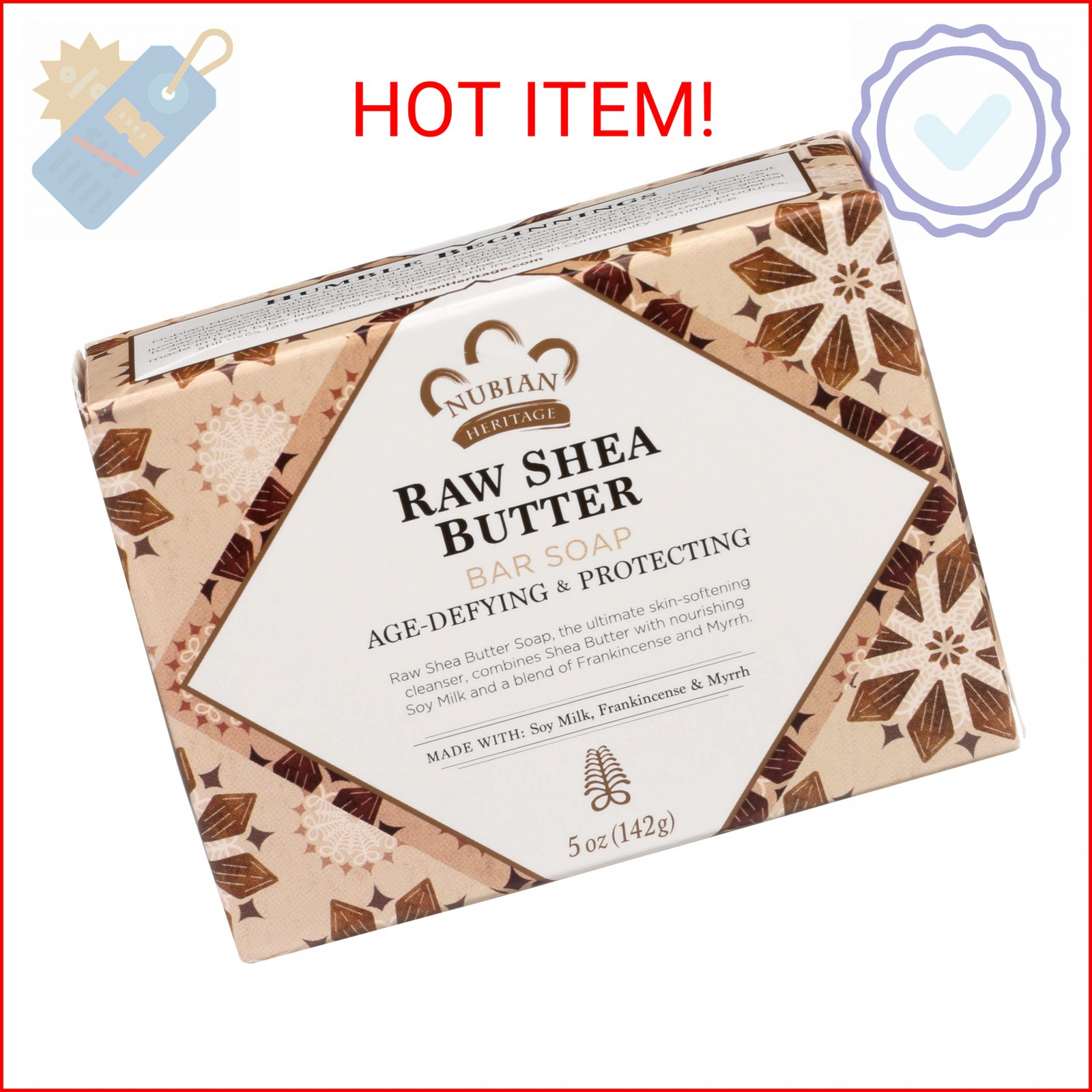 Bar Soap Raw Shea Butter 5 Oz By Nubian Heritage