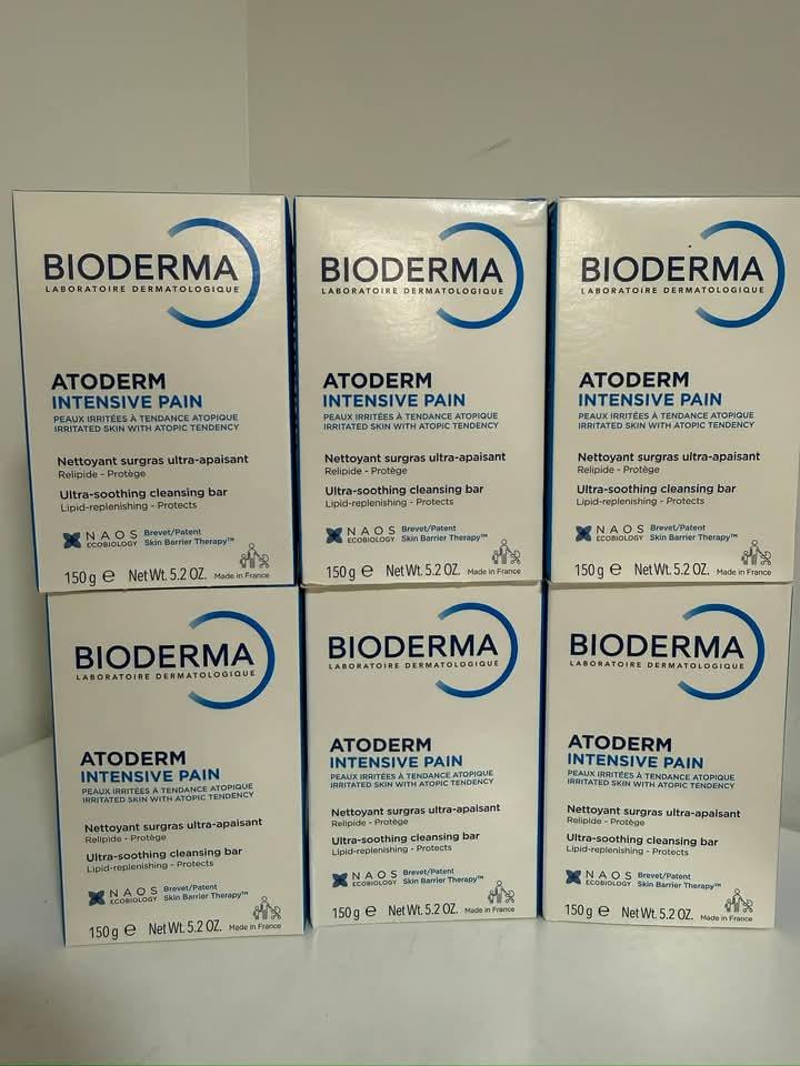 6 X Bioderma Atoderm Intensive Pain Ultra-Soothing Cleansing Bar 150g EXP 01/28