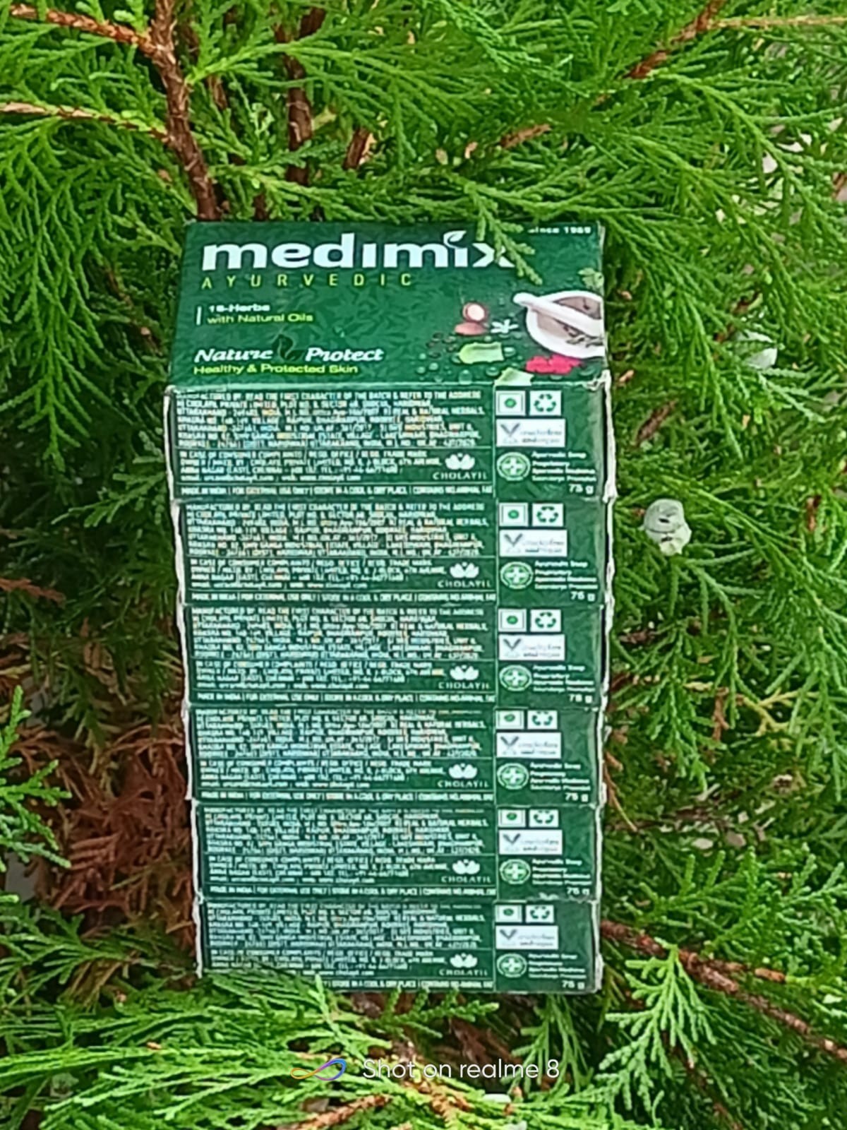6*75 GR MEDIMIX AYURVEDIC 18- HERBS WITH NATURAL OILS BATH SOAP BAR F/S