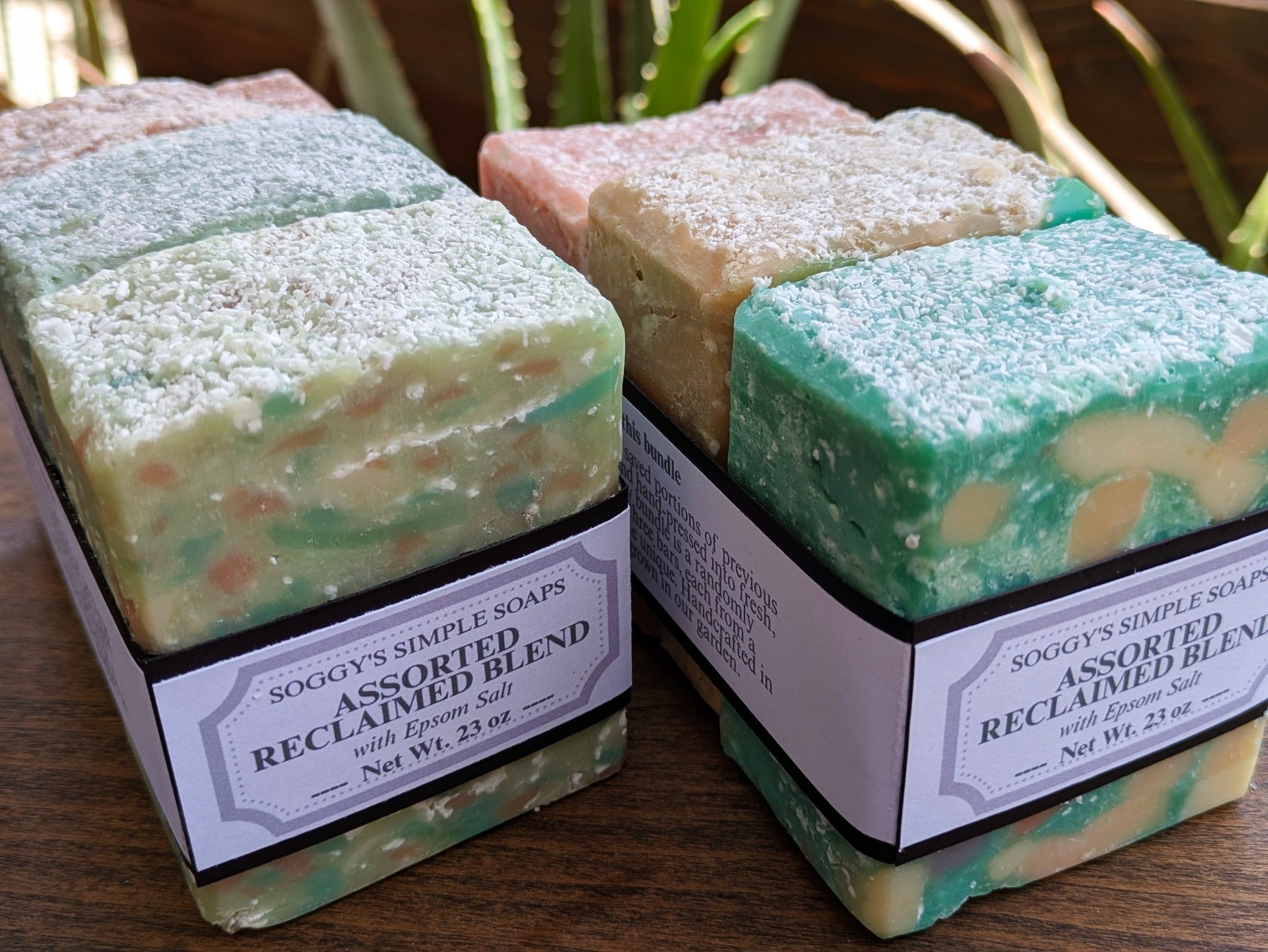 Handmade Soap 6-Bar Set Assorted Reclaimed Blend Surprise Tallow Big Bars Value