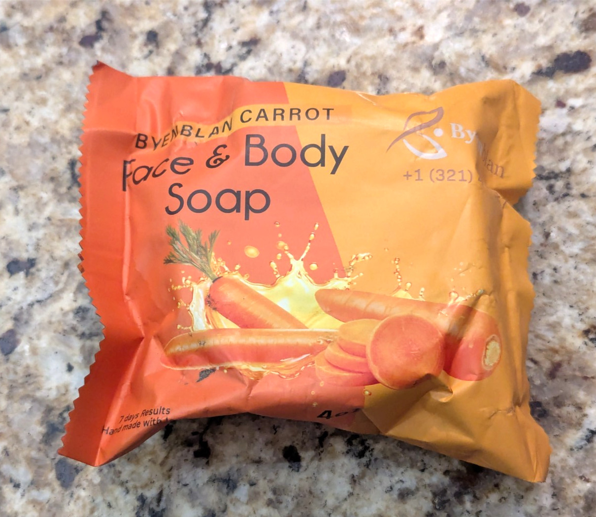 Byenblan Face & Body Soap Bar Handmade Carrot 4 oz exp: 11/2028