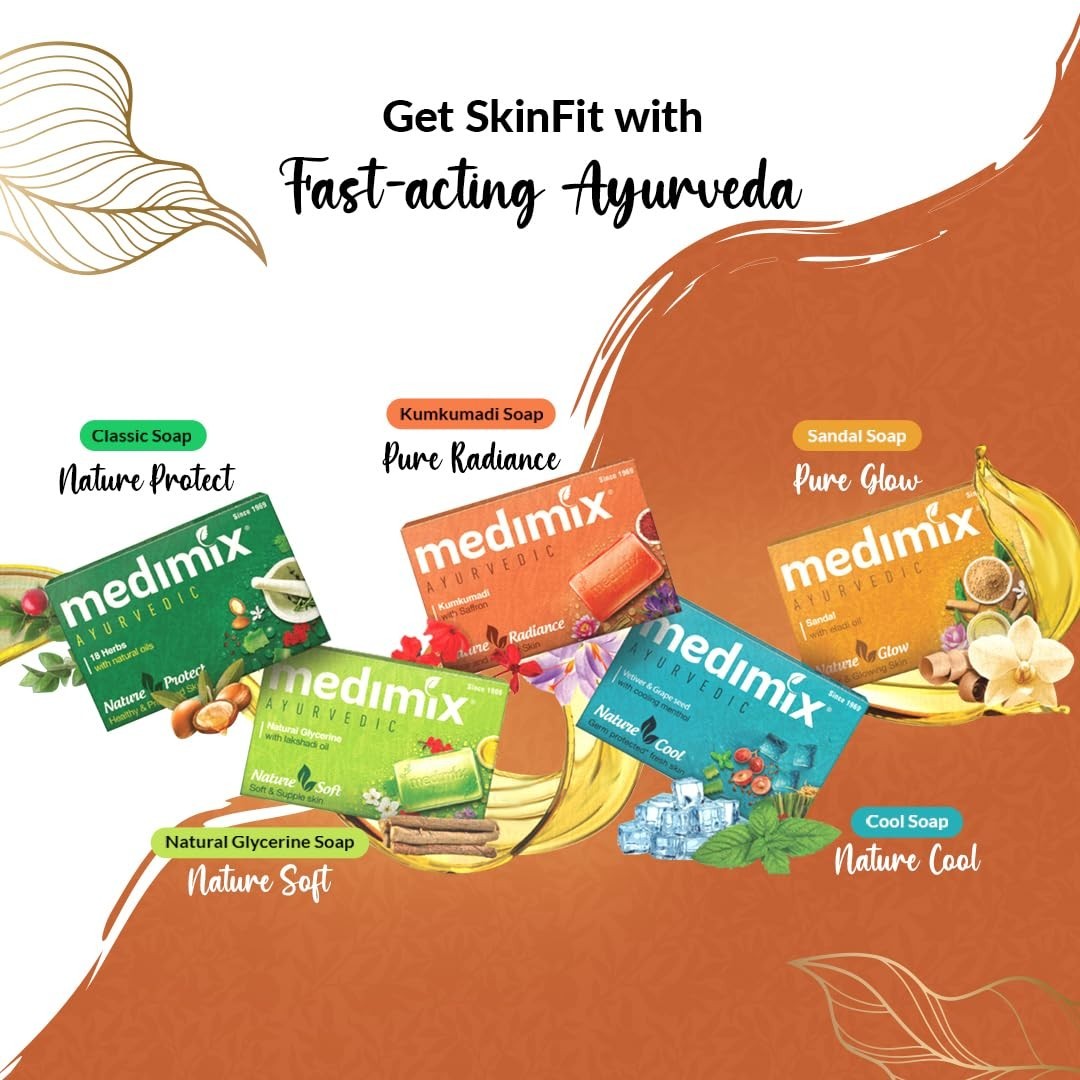 Medimix Ayurvedic Skinfit Bathing Soaps 125G (Pack Of 5) | For Healthy SKIN
