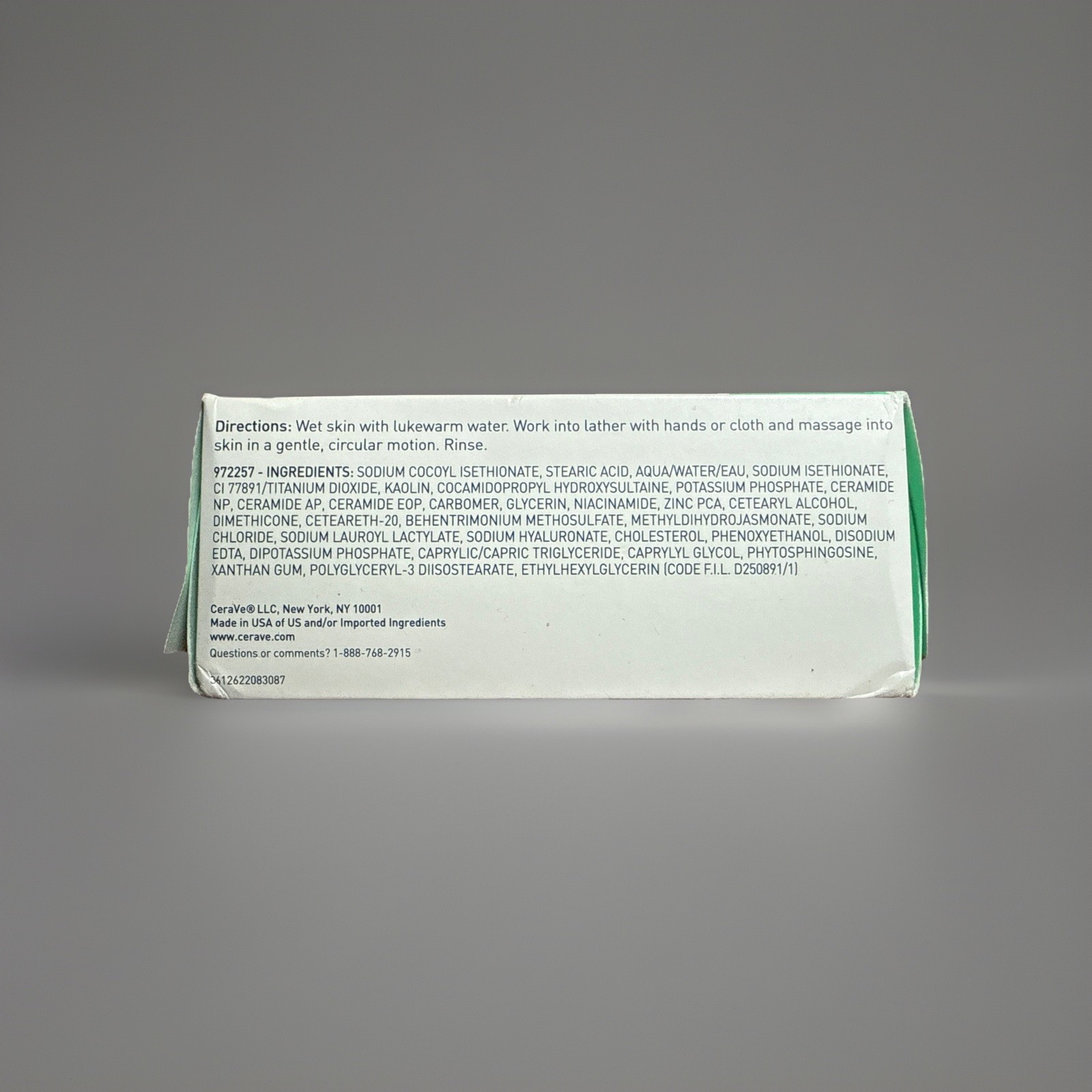 CeraVe Foaming Cleanser Bar, Kaolin Clay 4.5oz