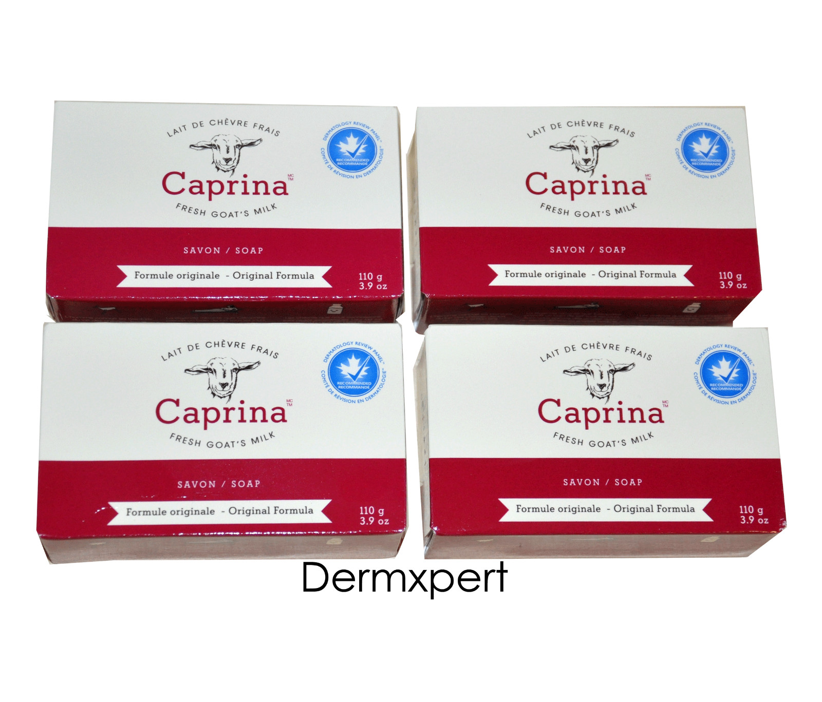 Caprina Fresh Goat’s Milk Soap Bar Original Formula 110g/3.9oz x 4 Pack -SEALED