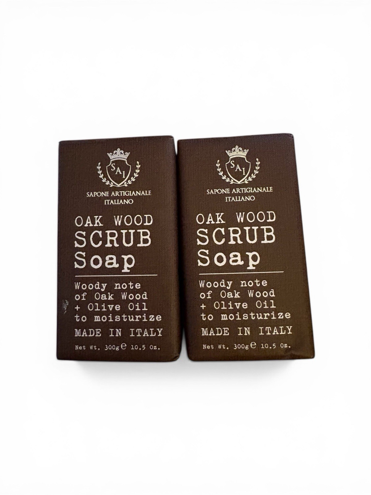 Sapone Artigianale Italiano Exfoliating Scrub Soap Bar, Wood, 10.5 oz Oak Wood