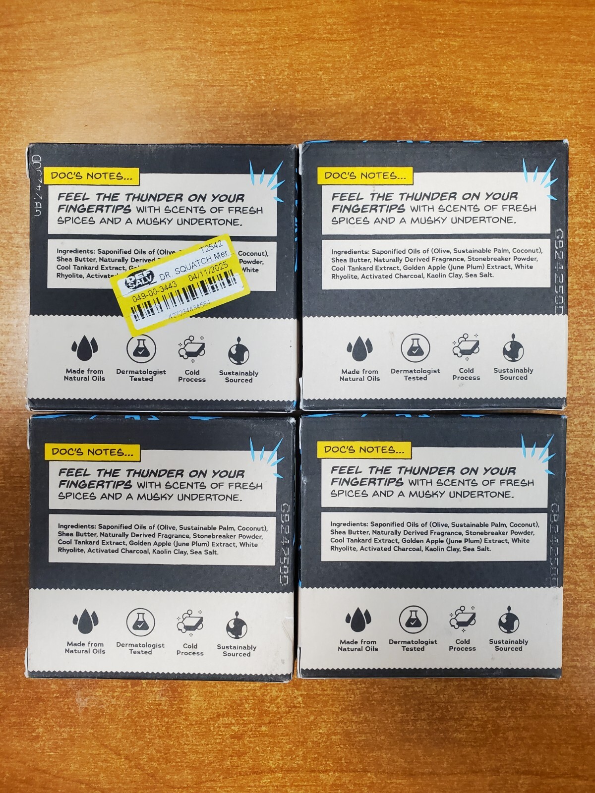 4 Pk: Dr. Squatch Marvel Thor DIVINE STORM Med. Grit 5oz Soap Bar (2713-D6)