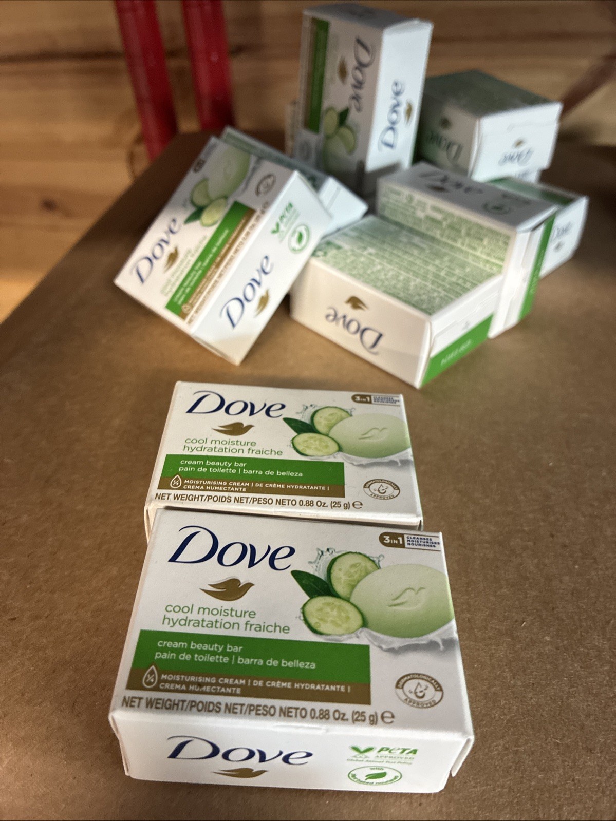 50 Mini Bars Dove Cream Beauty Bar Soap Cucumber & Green Tea 0.88oz Travel Size