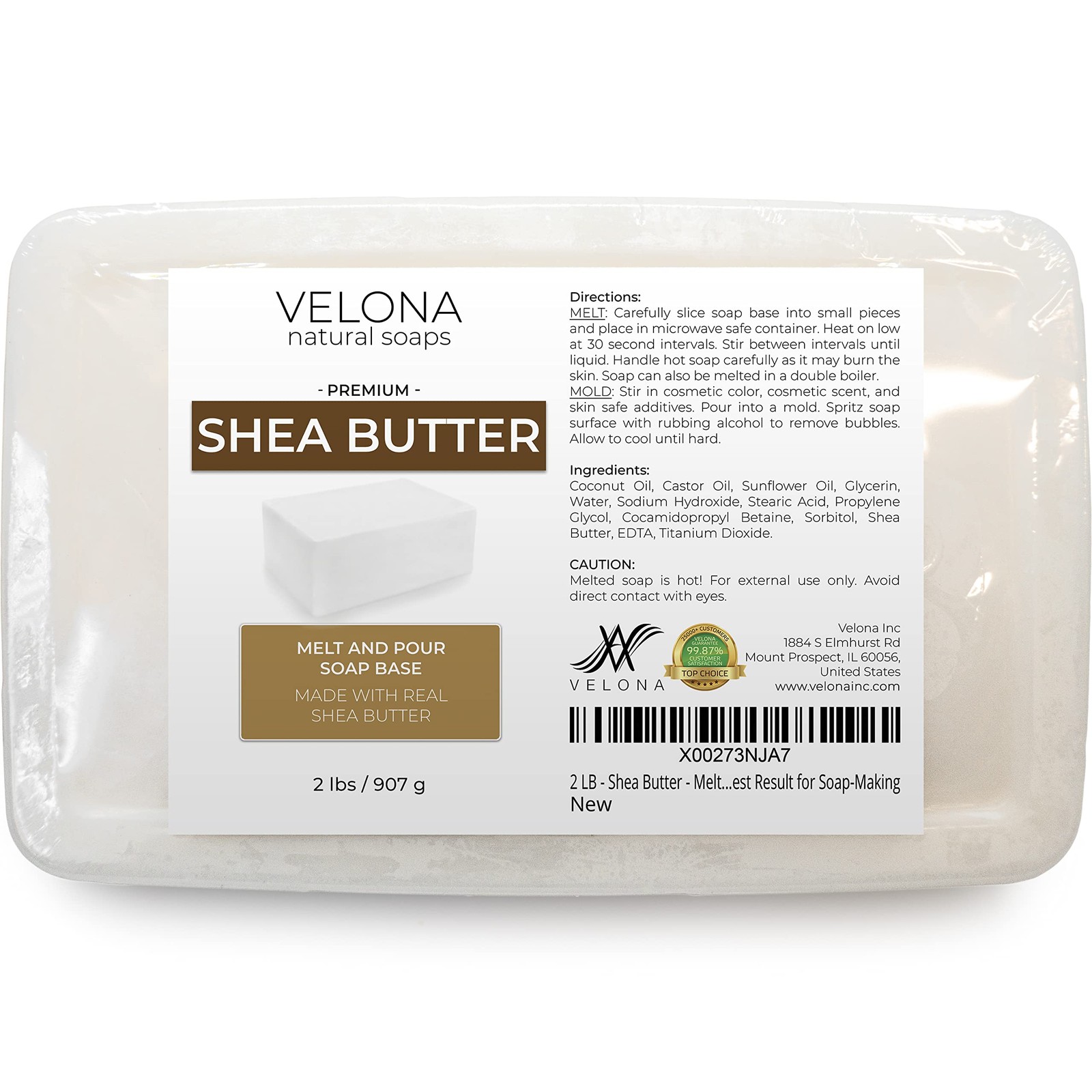 velona 2 LB – Shea Butter – Melt and Pour Soap 32 Ounce (Pack of 1), White