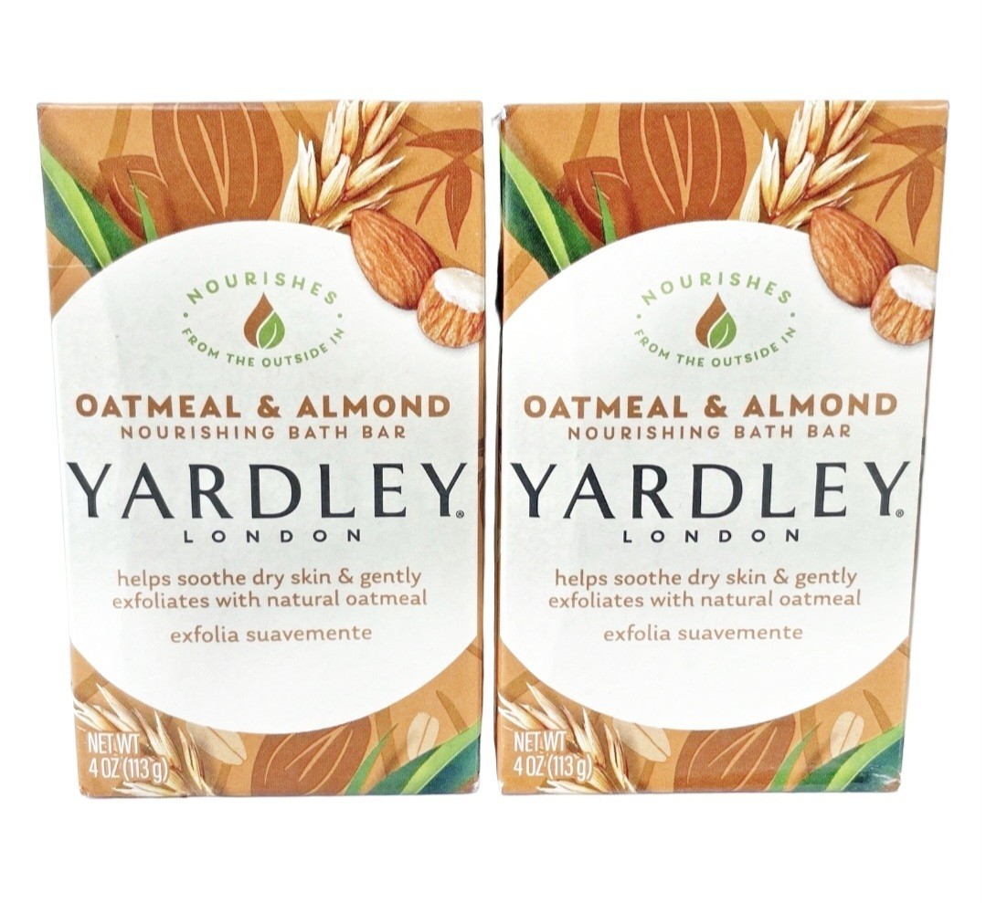§ YARDLEY LONDON (2-BARS) 4.0 Oz. 🟤🫧 ●OATMEAL & ALMOND● 🫧 ≈NOURISHING≈ Bars.