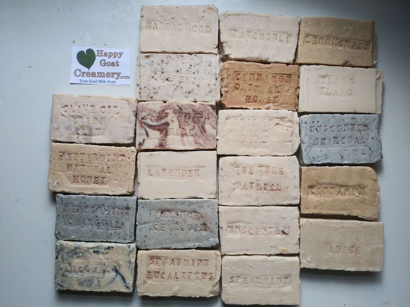 21 BARS GOAT MILK SOAP HAPPY GOAT CREAMERY CHEAP BULK CHOCOLATE SWIRL UNSCENTED