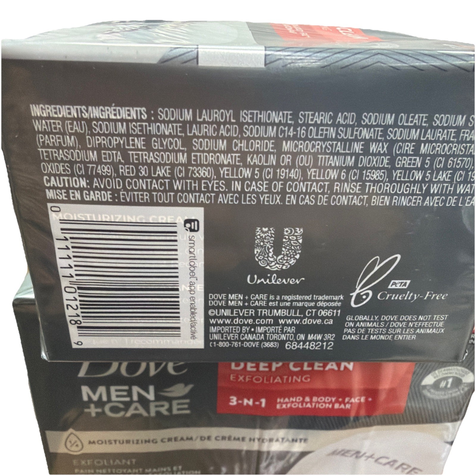 2 Packs Of 4 Bars Dove Men Care Deep Clean Exfoliating 3 N 1 Hand Body Face