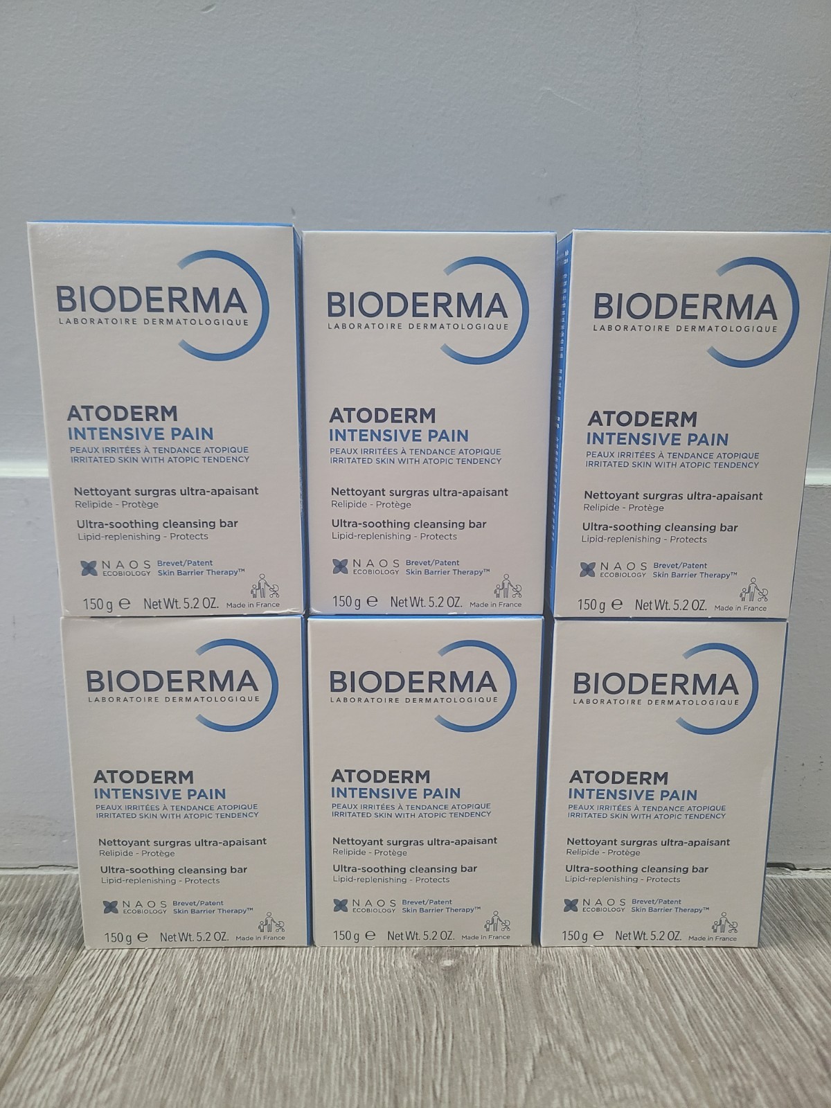 6 X Bioderma Atoderm Intensive Pain Ultra-Soothing Cleansing Bar 150g EXP 01/28