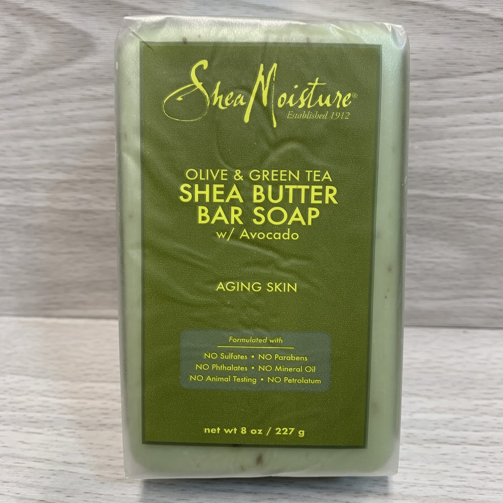 Shea Moisture Olive & Green Tea Shea Butter Bar Soap w Avocado Aging Skin 8 oz