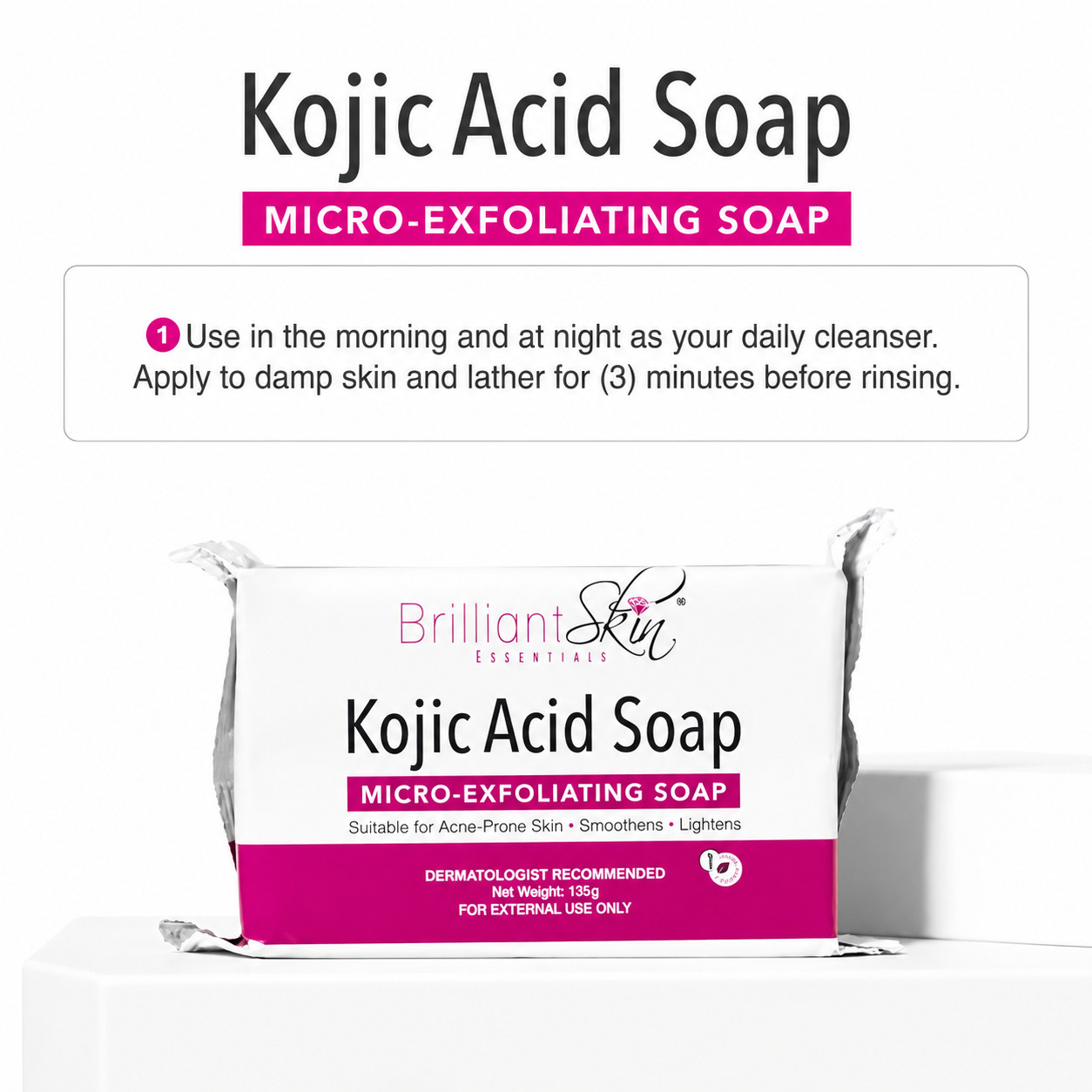 2 PCS Brilliant Kojic Soap – Whitening, Acne Treatment & Dark Spot Remover