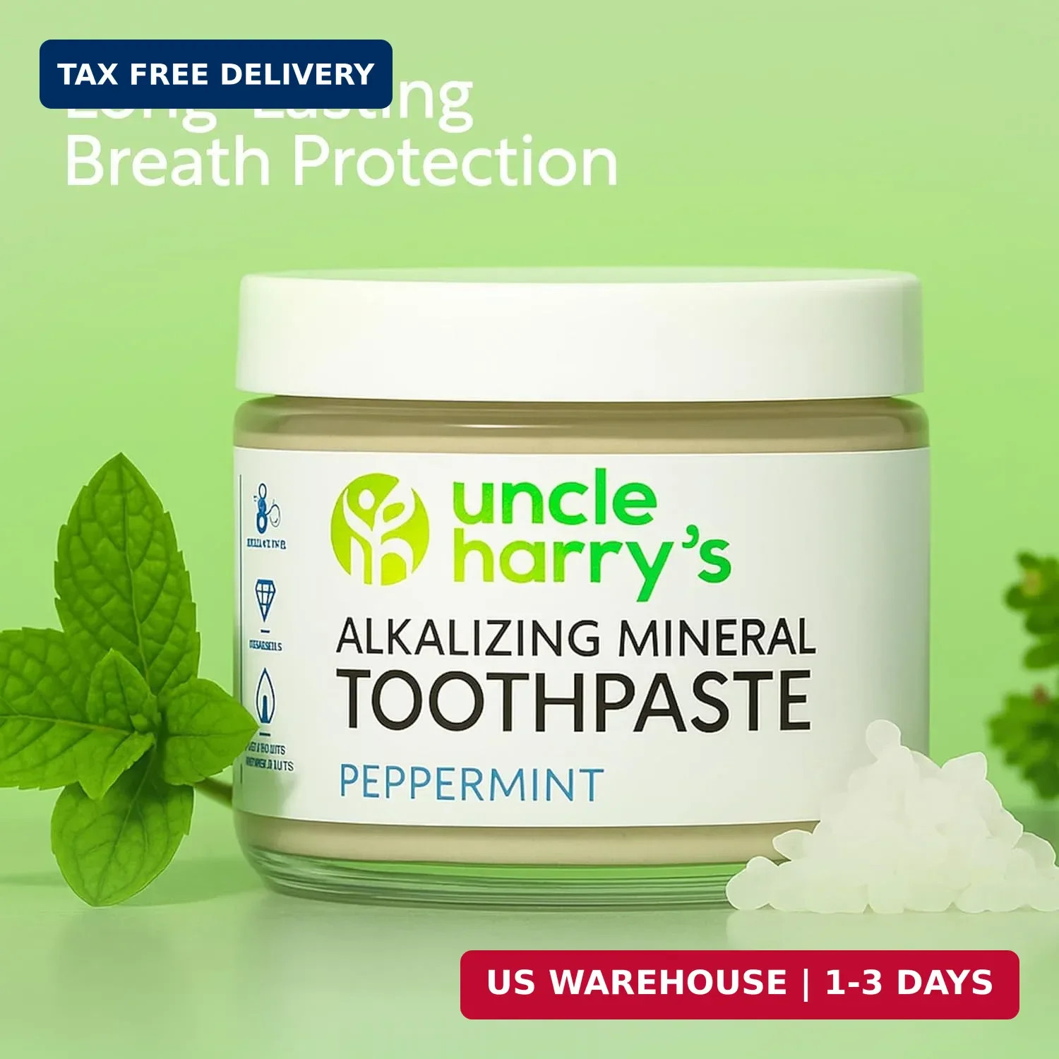 Uncle Harry’s Peppermint Remineralizing Toothpaste | Natural Whitening Tooth Pas