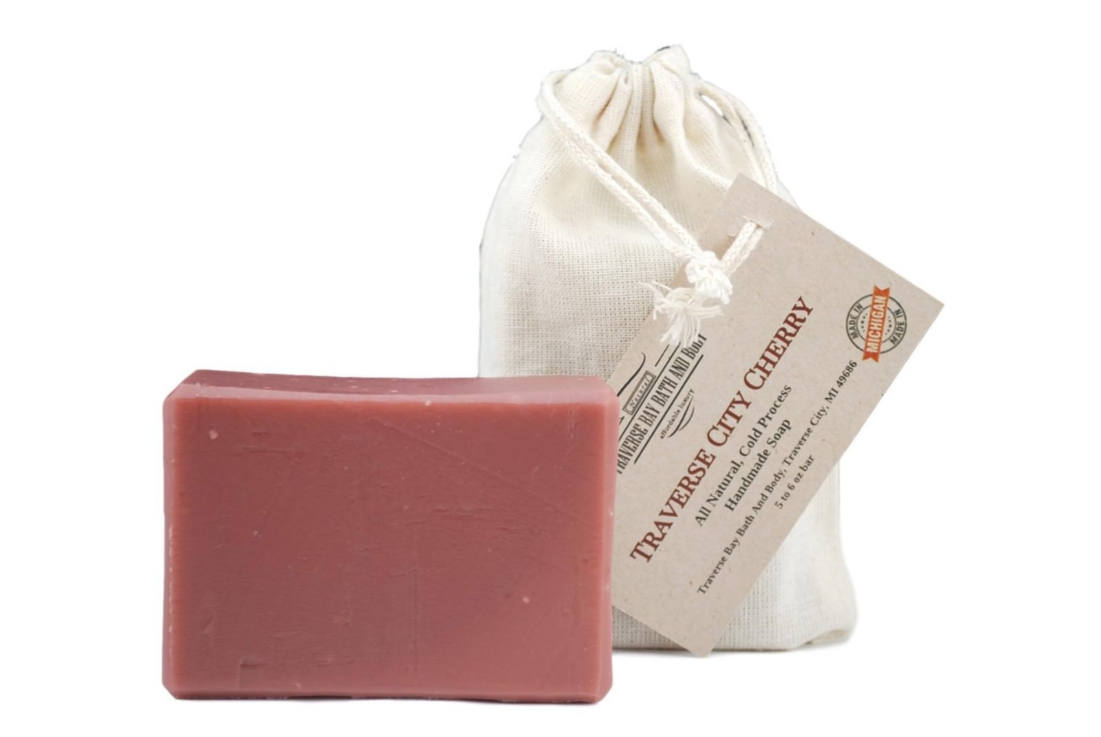 Traverse City Cherry, all natural handmade soap, Cold process, Large 5.5-6 oz