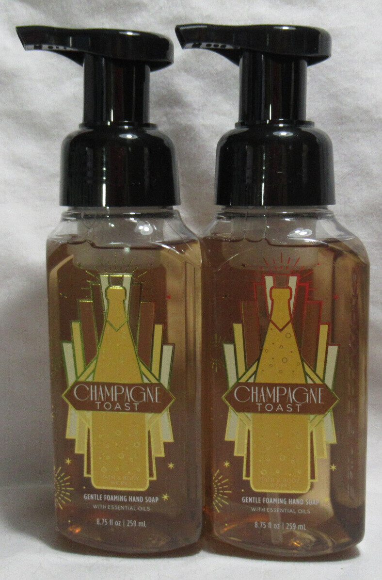 Bath & Body Works Foaming Hand Soap Lot Set of 2 CHAMPAGNE TOAST essential oils